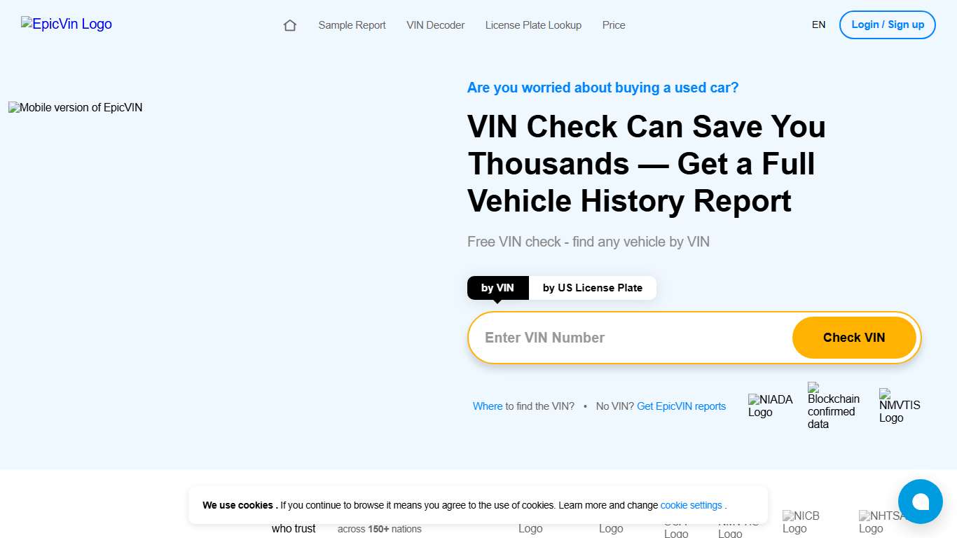 Free VIN Check & Vehicle History Report