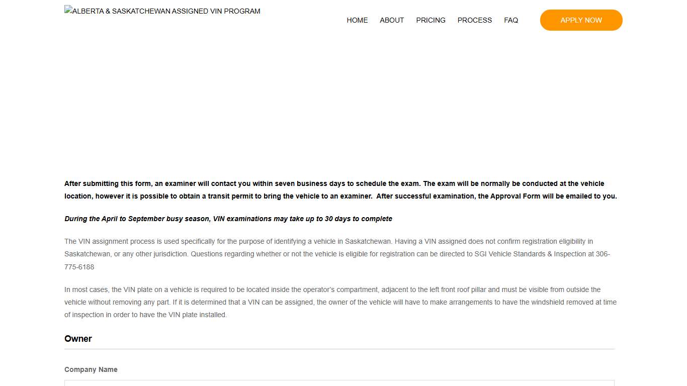 Apply Now – Saskatchewan | Alberta & Saskatchewan Assigned VIN Program