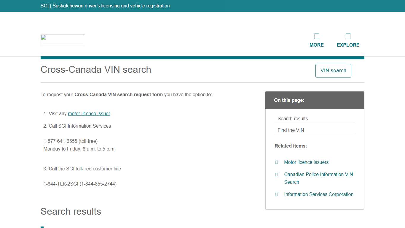Cross Canada VIN - SGI