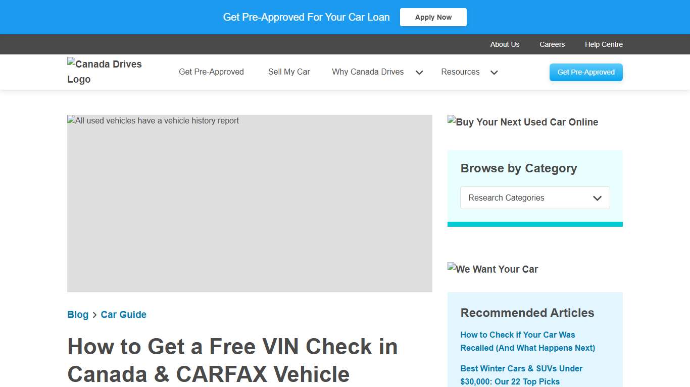 How to Get a Free VIN Check in Canada & CARFAX Vehicle History Report